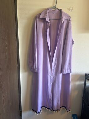 SHEIN Lavender Long Asymmetrical Button-Front Dress